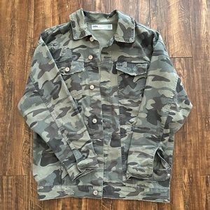 Zara camo military jacket XS